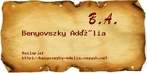 Benyovszky Adélia névjegykártya